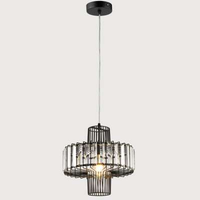 dining room decorative black iron chandelier crystal pendant lamp